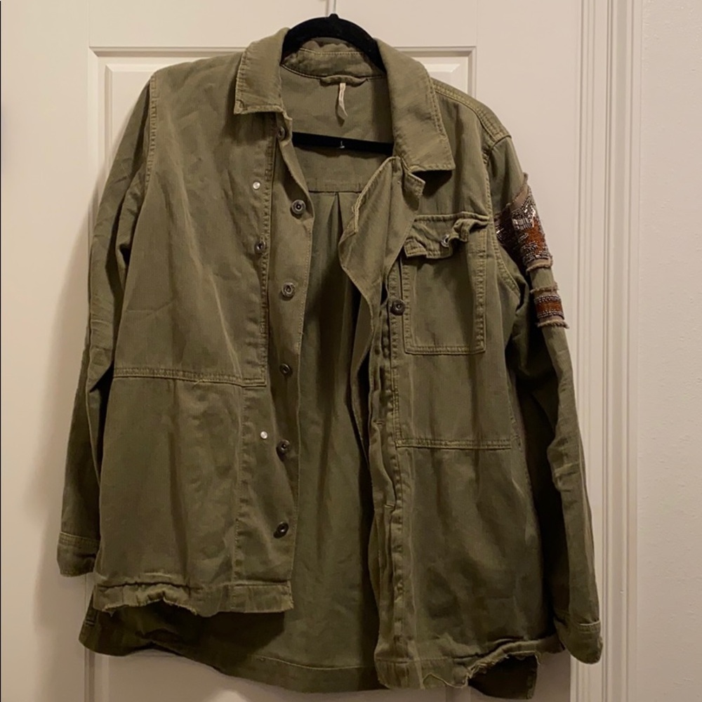 Free people army green jacket